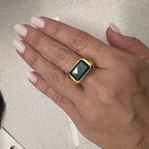 Monica Vinader Gold and Green Ring